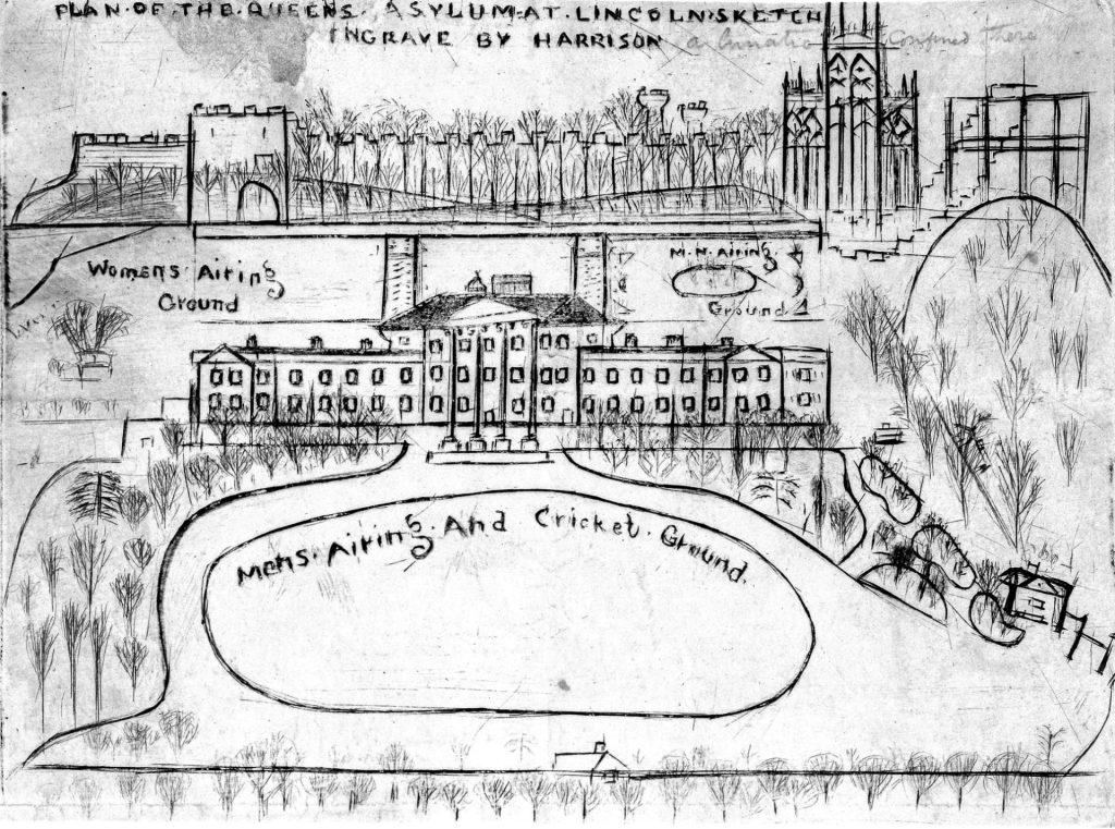A drawing of Lincoln asylum